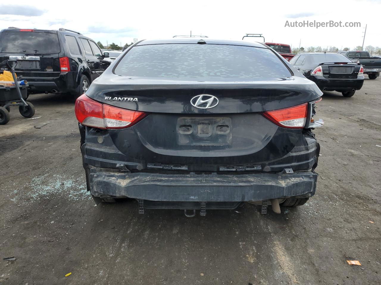 2012 Hyundai Elantra Gls Black vin: KMHDH4AE9CU469107