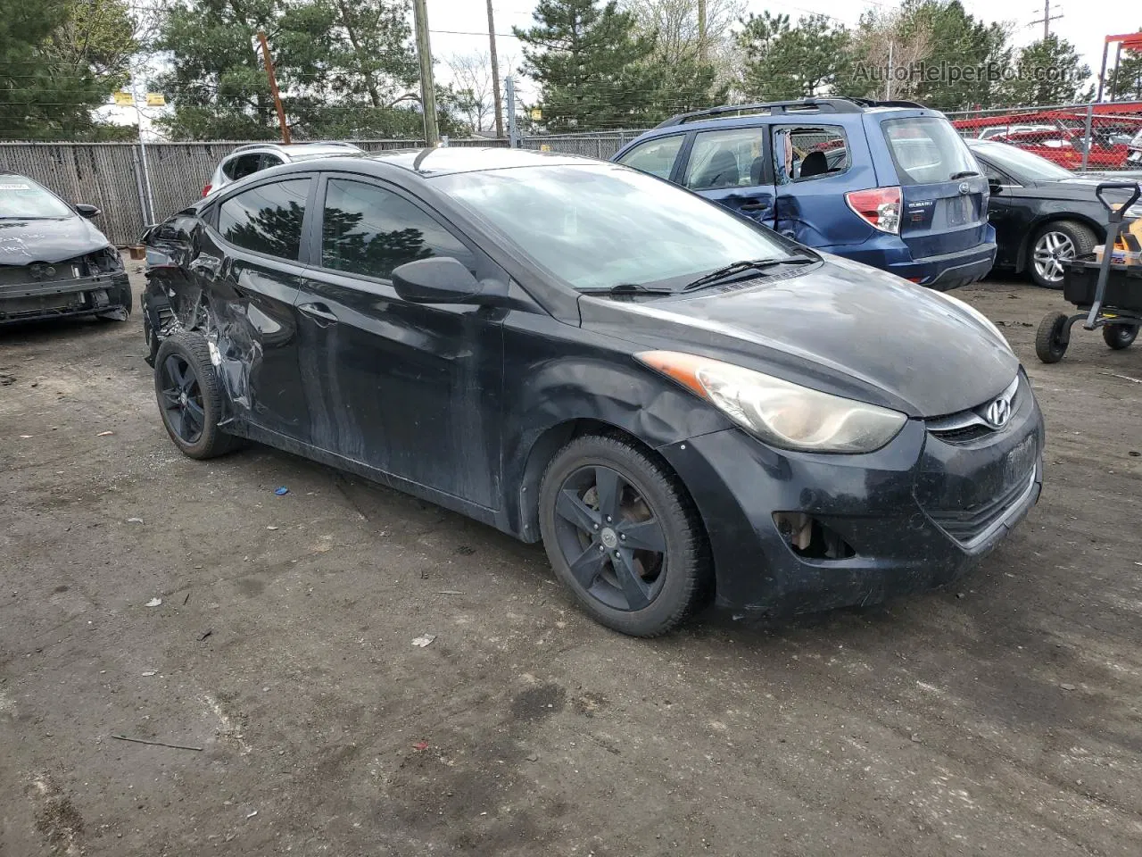 2012 Hyundai Elantra Gls Black vin: KMHDH4AE9CU469107