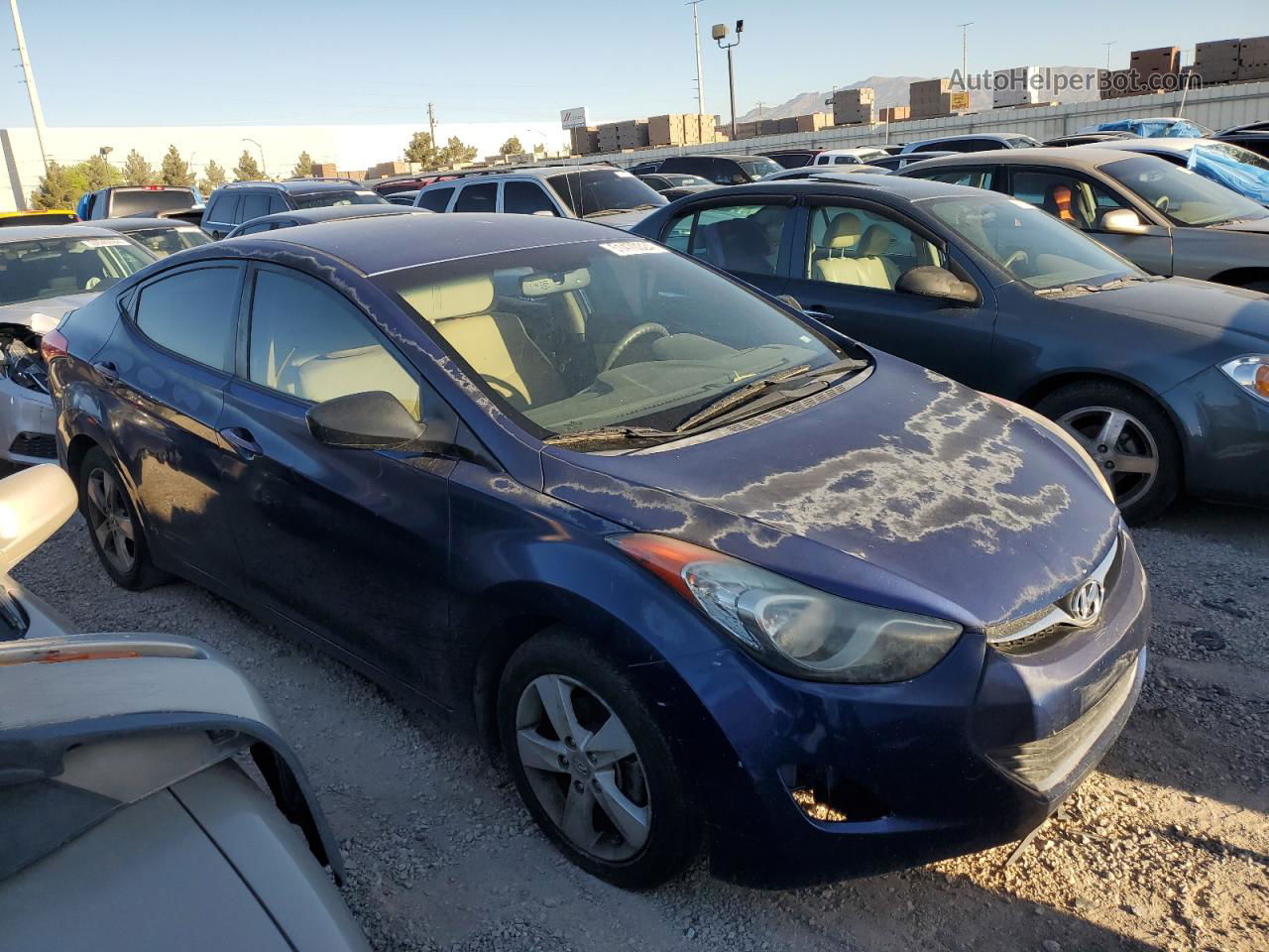 2013 Hyundai Elantra Gls Синий vin: KMHDH4AE9DU810815