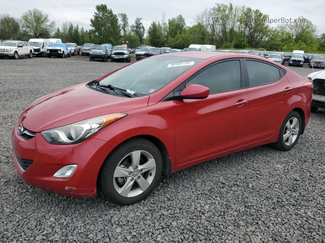 2013 Hyundai Elantra Gls Red vin: KMHDH4AE9DU987395