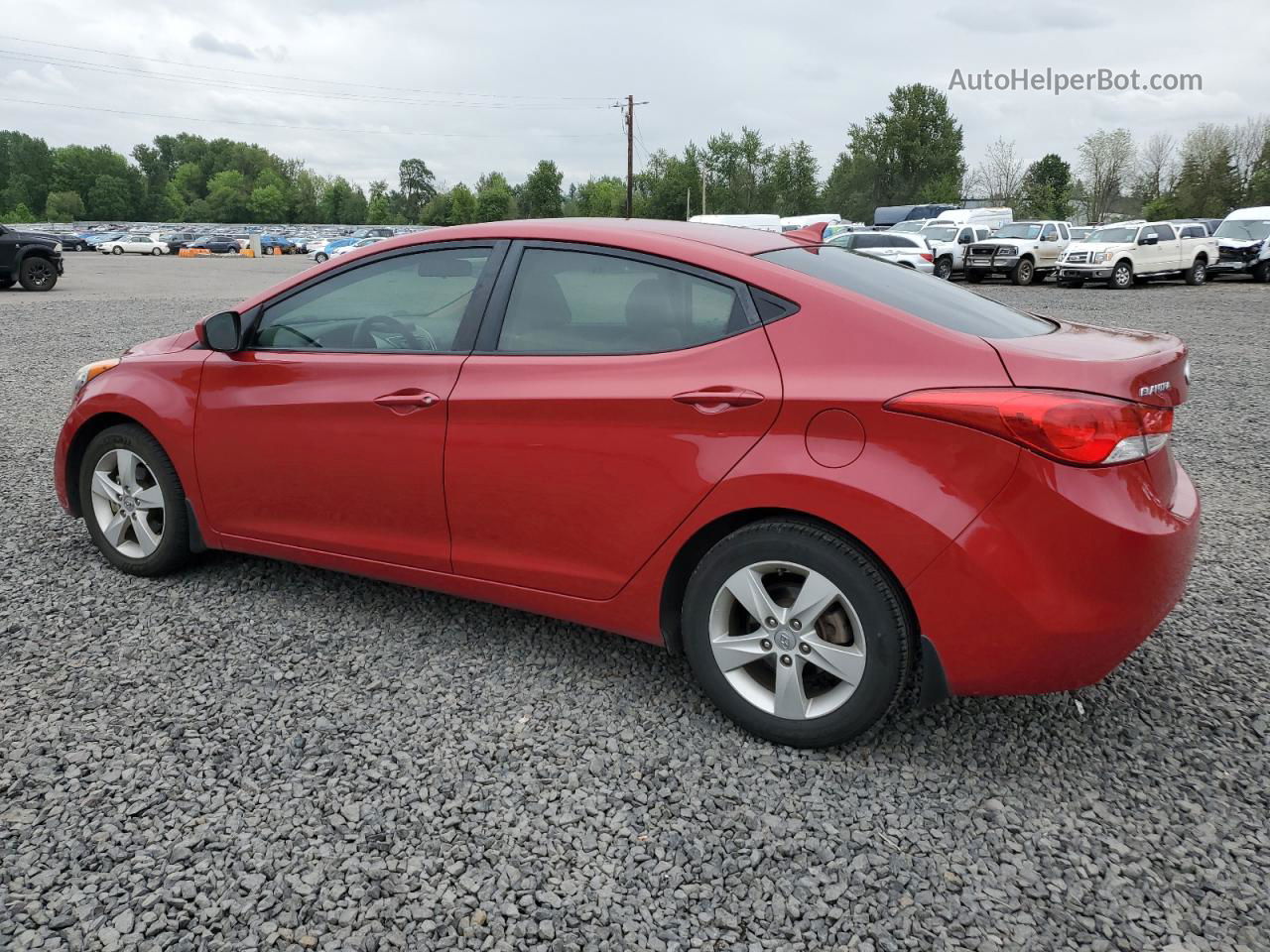 2013 Hyundai Elantra Gls Red vin: KMHDH4AE9DU987395