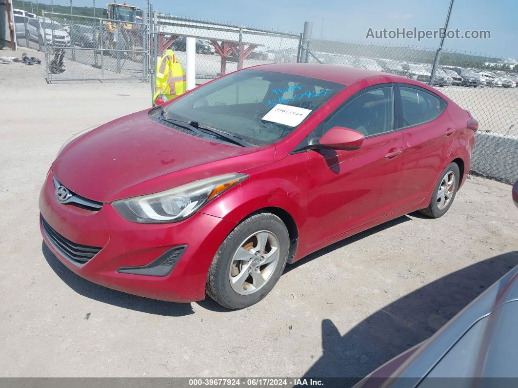 2014 Hyundai Elantra Se Red vin: KMHDH4AE9EU168114