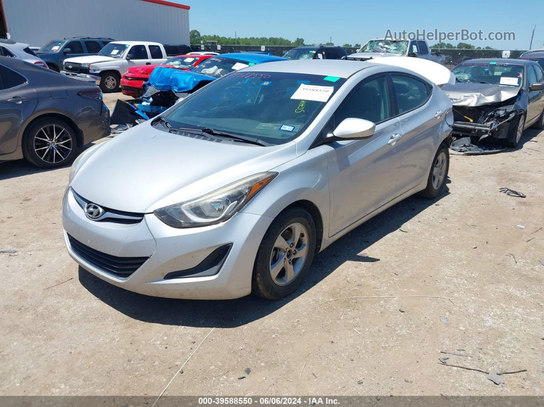 2014 Hyundai Elantra Se Silver vin: KMHDH4AE9EU187505