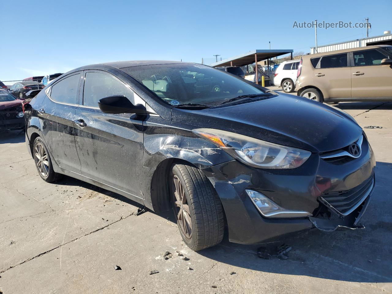 2014 Hyundai Elantra Se Черный vin: KMHDH4AE9EU210605