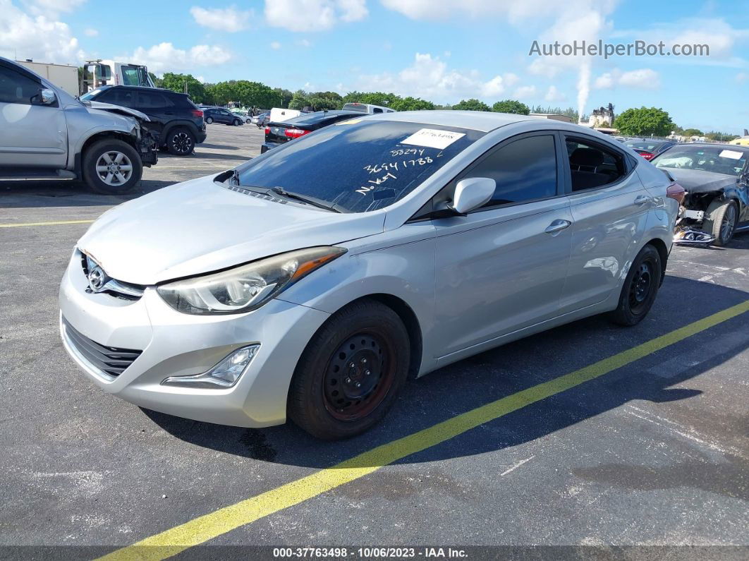 2016 Hyundai Elantra Se Серебряный vin: KMHDH4AE9GU487967