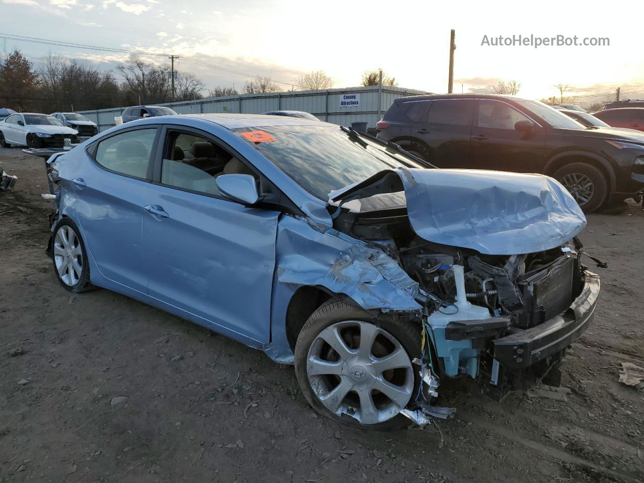 2011 Hyundai Elantra Gls Turquoise vin: KMHDH4AEXBU091958