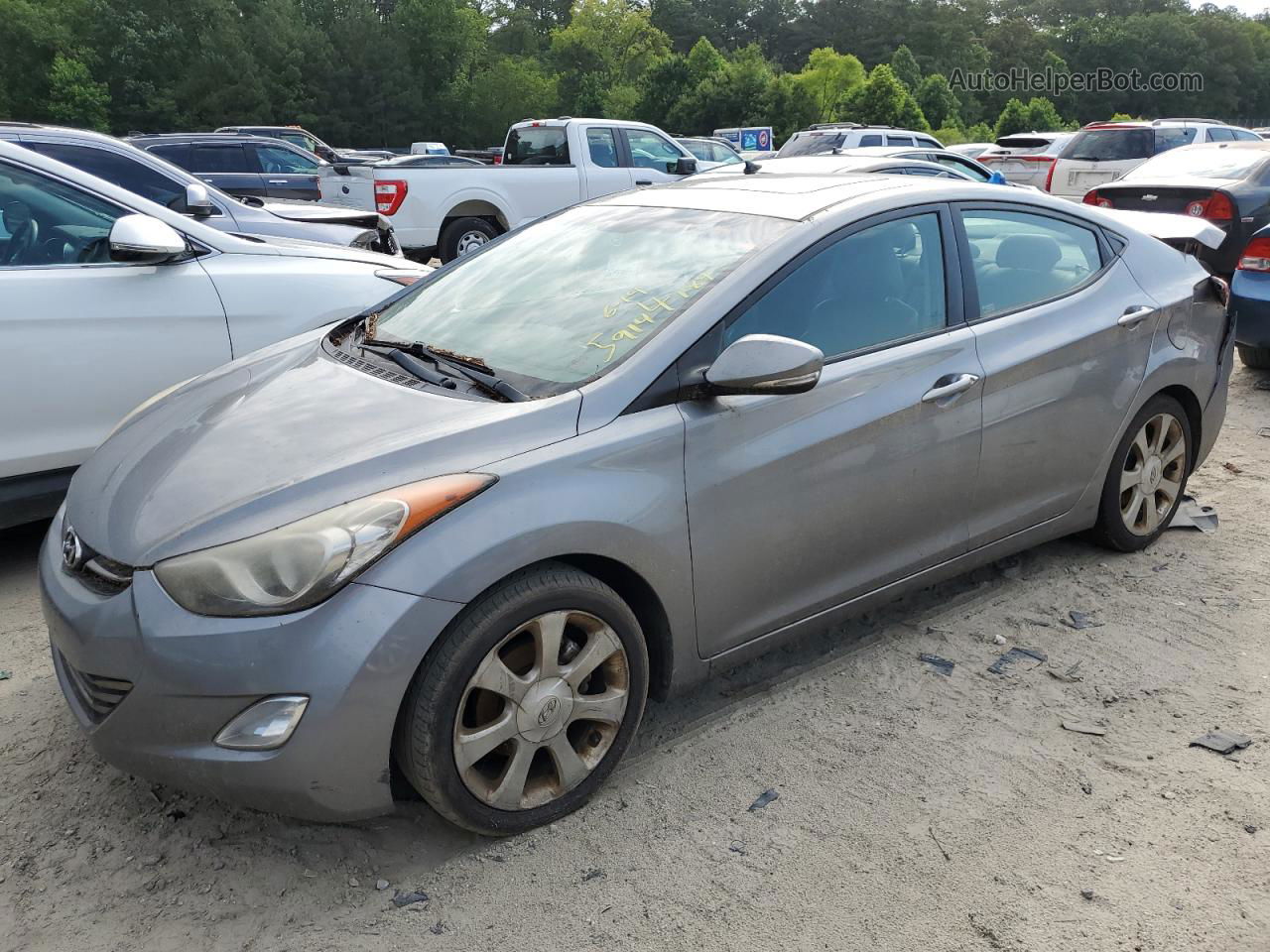 2011 Hyundai Elantra Gls Серебряный vin: KMHDH4AEXBU095539