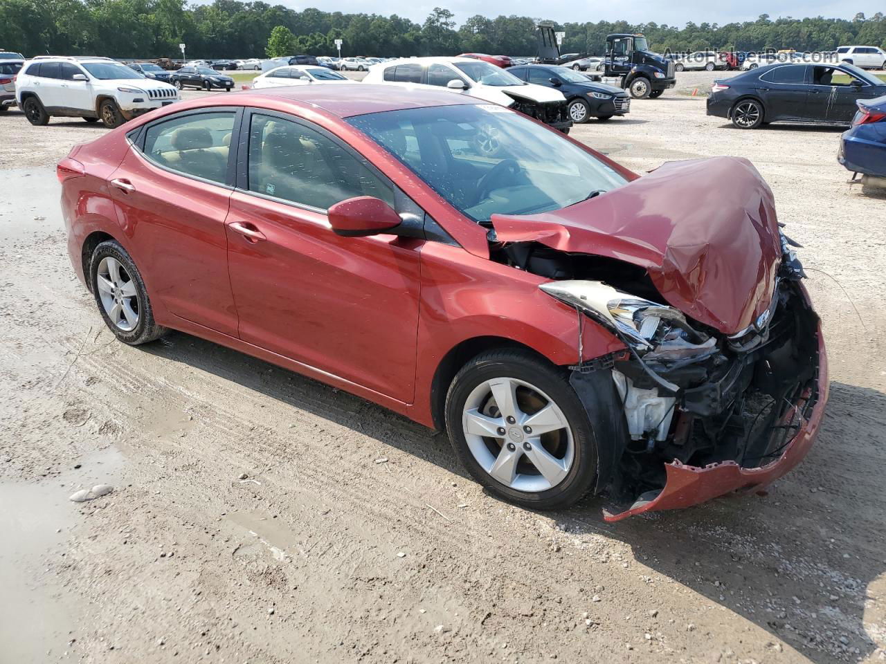 2011 Hyundai Elantra Gls Red vin: KMHDH4AEXBU132511