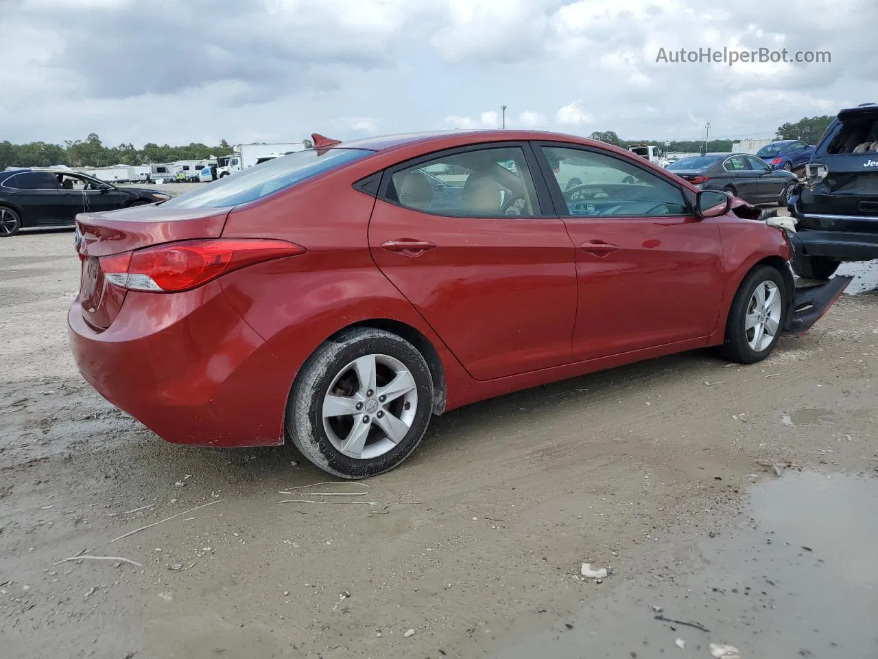 2011 Hyundai Elantra Gls Red vin: KMHDH4AEXBU132511