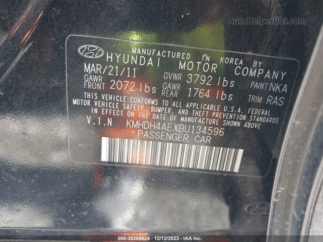 2011 Hyundai Elantra Limited Ulsan Plant Black vin: KMHDH4AEXBU134596