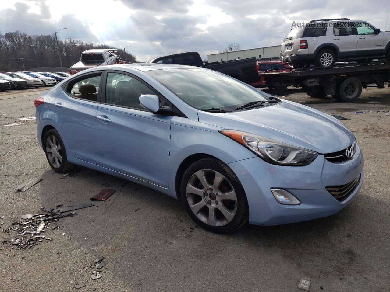 2011 Hyundai Elantra Gls Blue vin: KMHDH4AEXBU160180