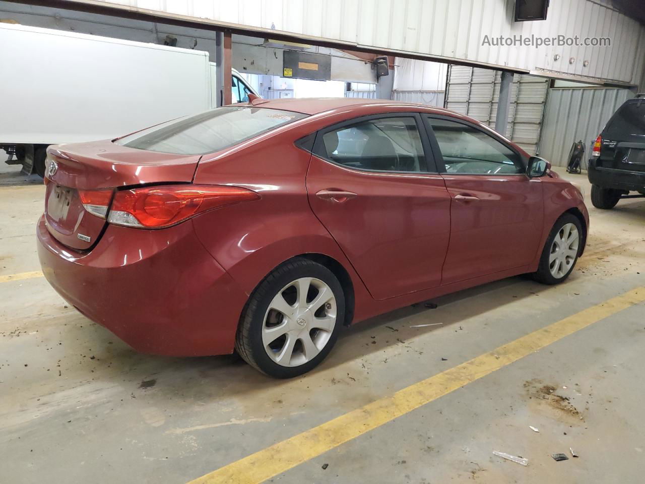 2012 Hyundai Elantra Gls Burgundy vin: KMHDH4AEXCU310161