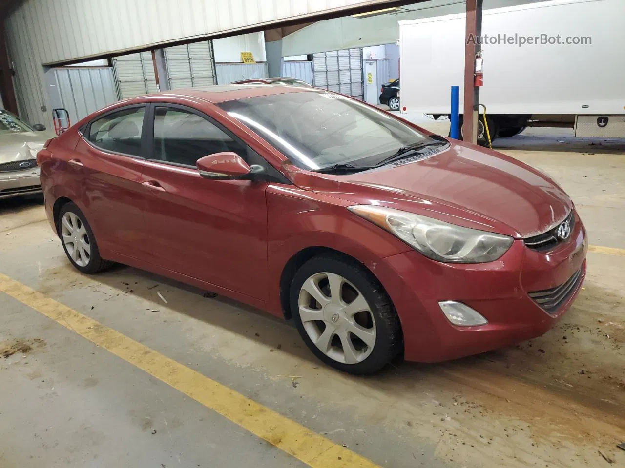 2012 Hyundai Elantra Gls Burgundy vin: KMHDH4AEXCU310161