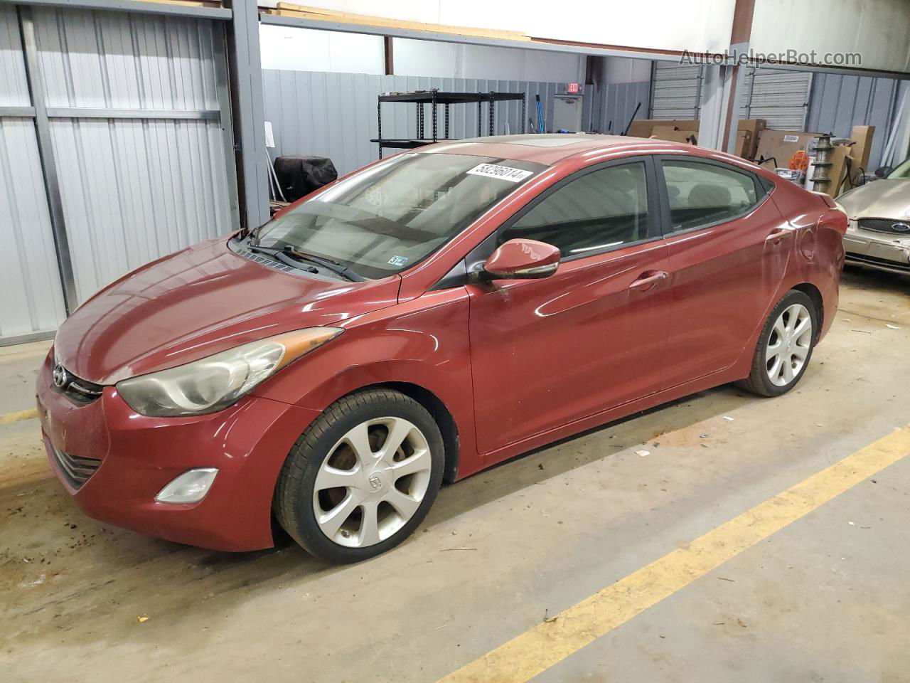 2012 Hyundai Elantra Gls Burgundy vin: KMHDH4AEXCU310161