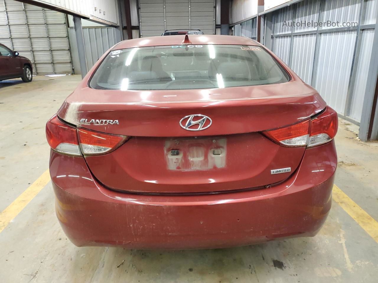 2012 Hyundai Elantra Gls Burgundy vin: KMHDH4AEXCU310161