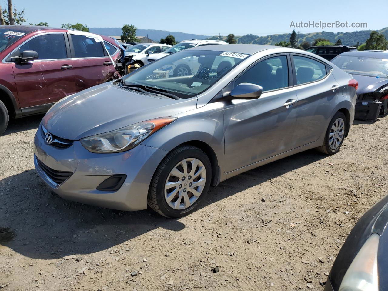 2012 Hyundai Elantra Gls Gray vin: KMHDH4AEXCU448590