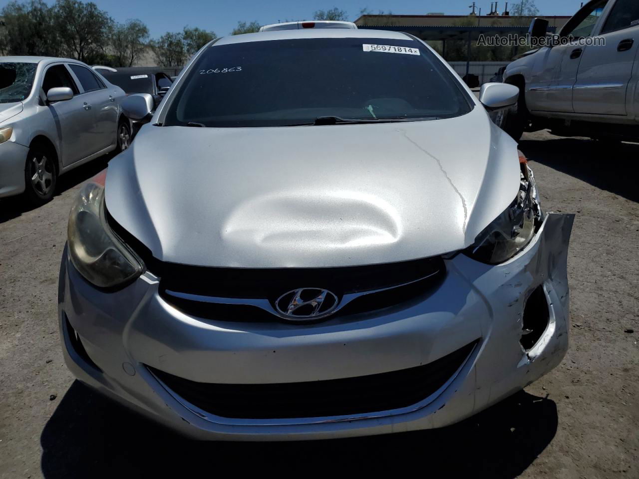 2013 Hyundai Elantra Gls Silver vin: KMHDH4AEXDU583893
