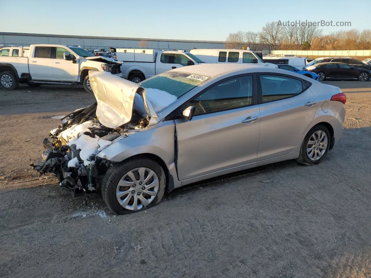 2013 Hyundai Elantra Gls Silver vin: KMHDH4AEXDU626001