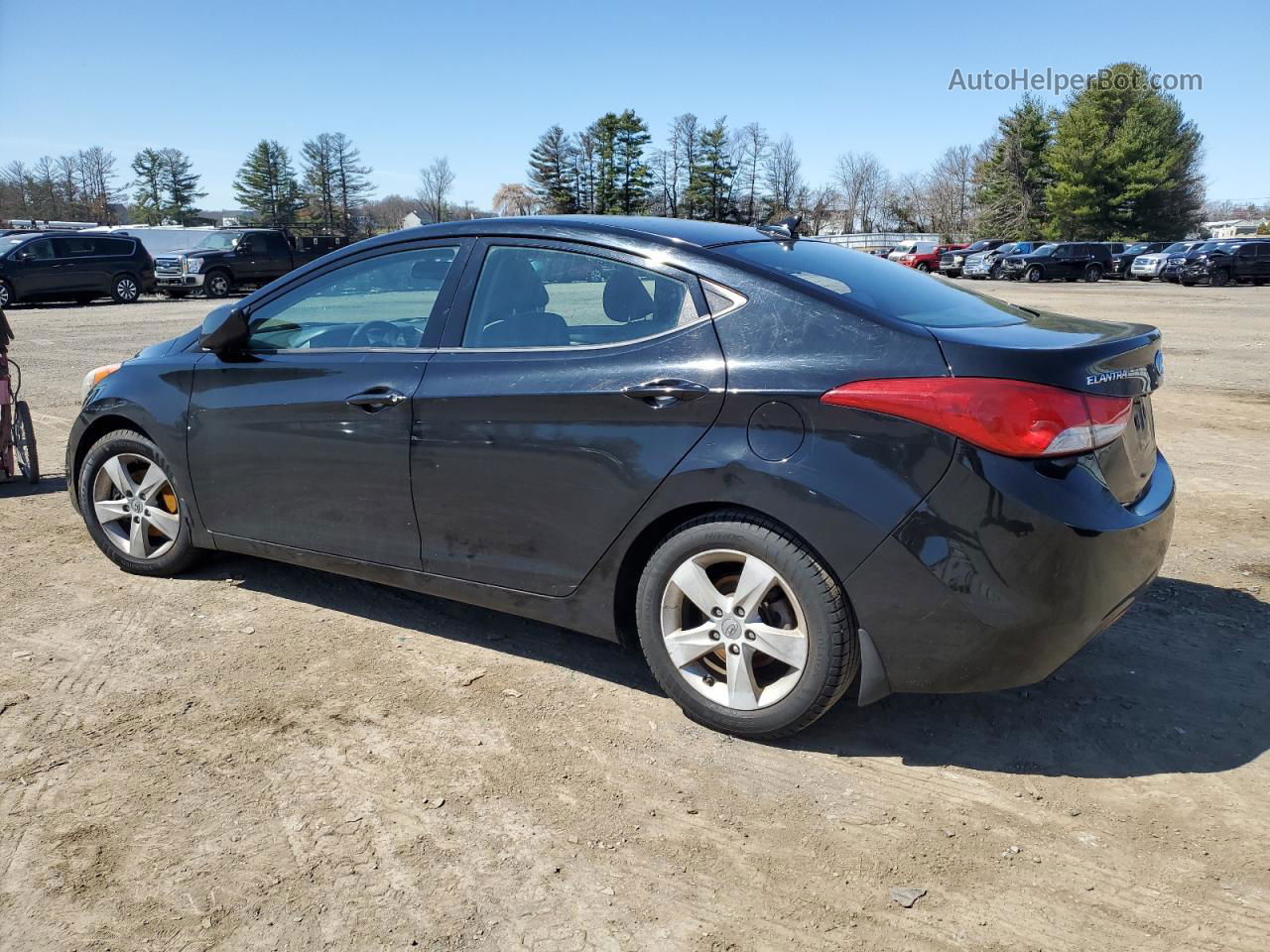 2013 Hyundai Elantra Gls Black vin: KMHDH4AEXDU680608