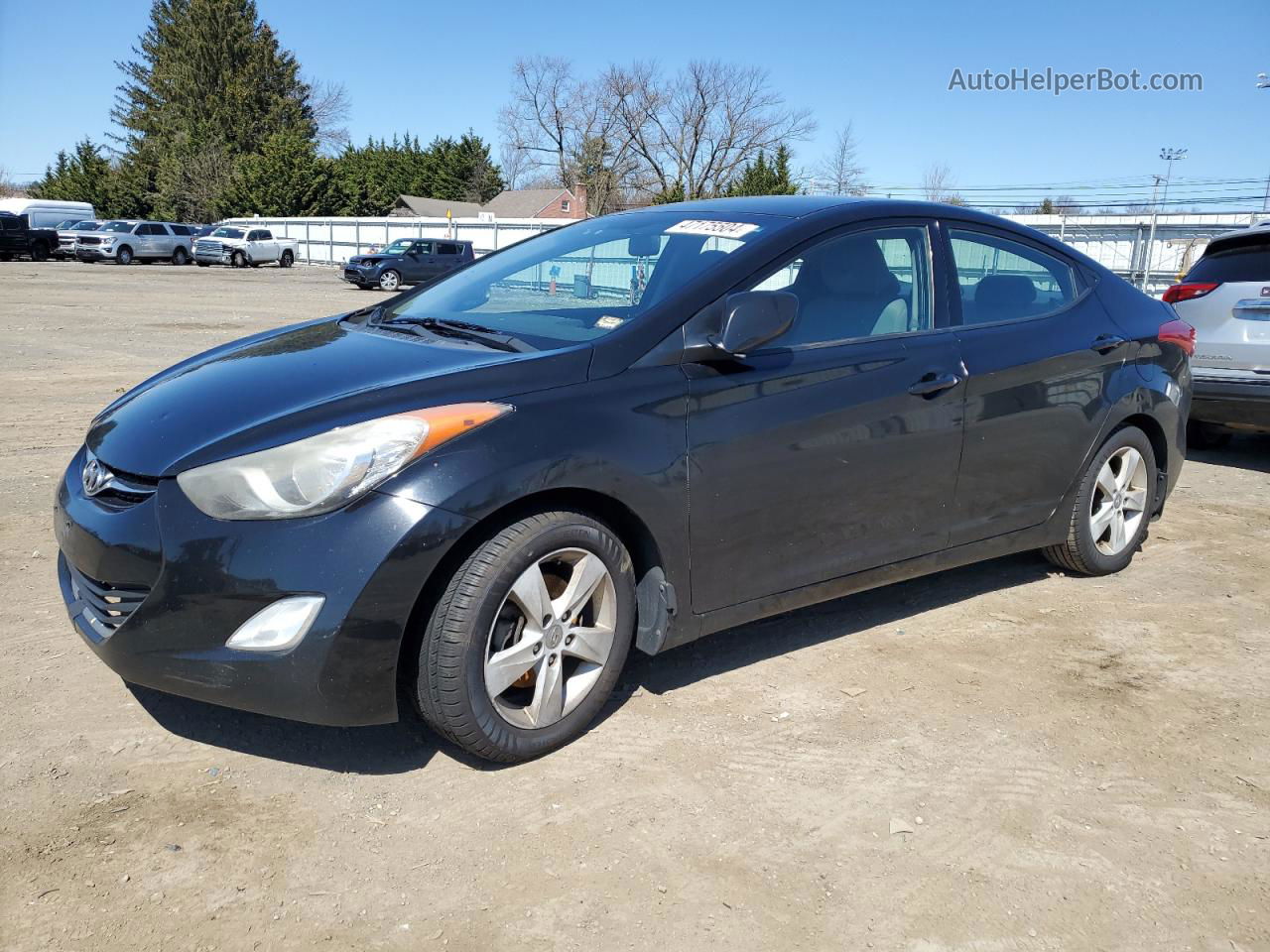 2013 Hyundai Elantra Gls Black vin: KMHDH4AEXDU680608