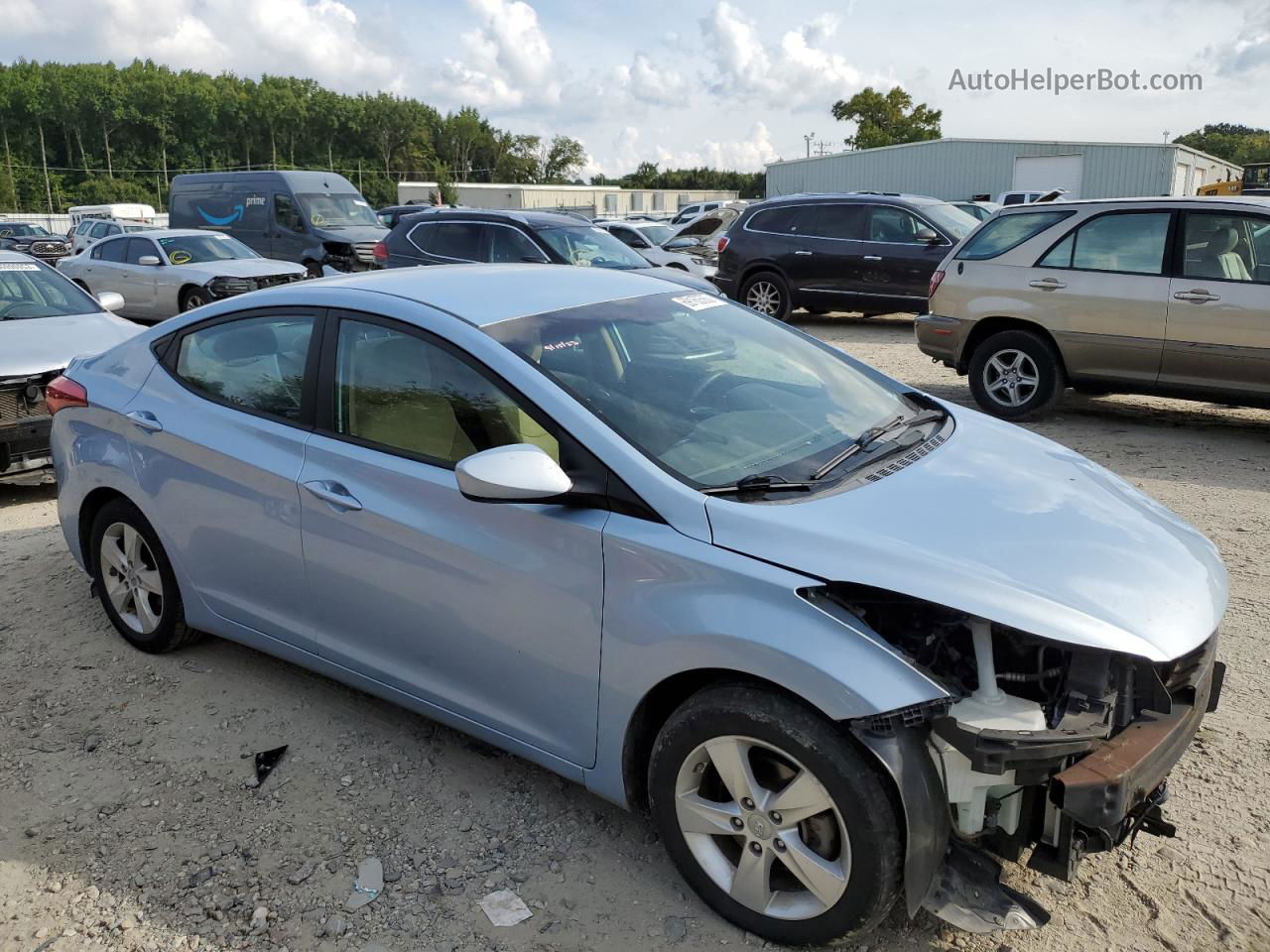 2013 Hyundai Elantra Gls Синий vin: KMHDH4AEXDU710500