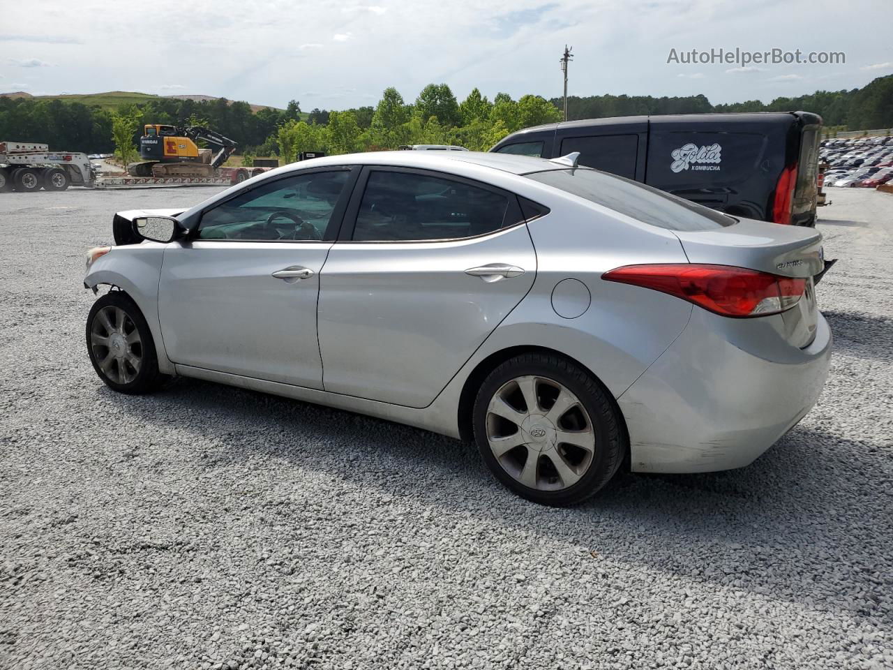 2013 Hyundai Elantra Gls Silver vin: KMHDH4AEXDU726132