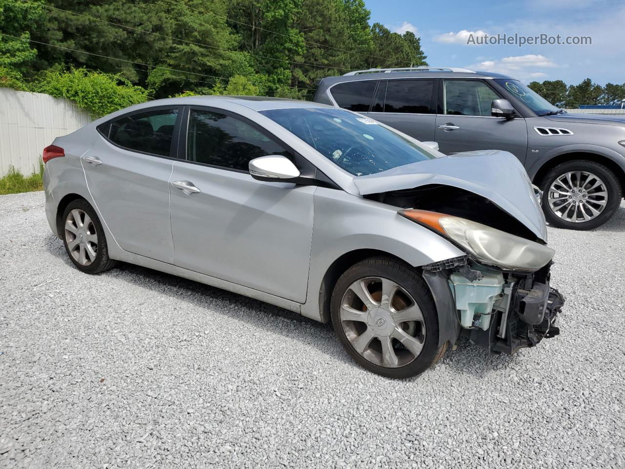 2013 Hyundai Elantra Gls Silver vin: KMHDH4AEXDU726132