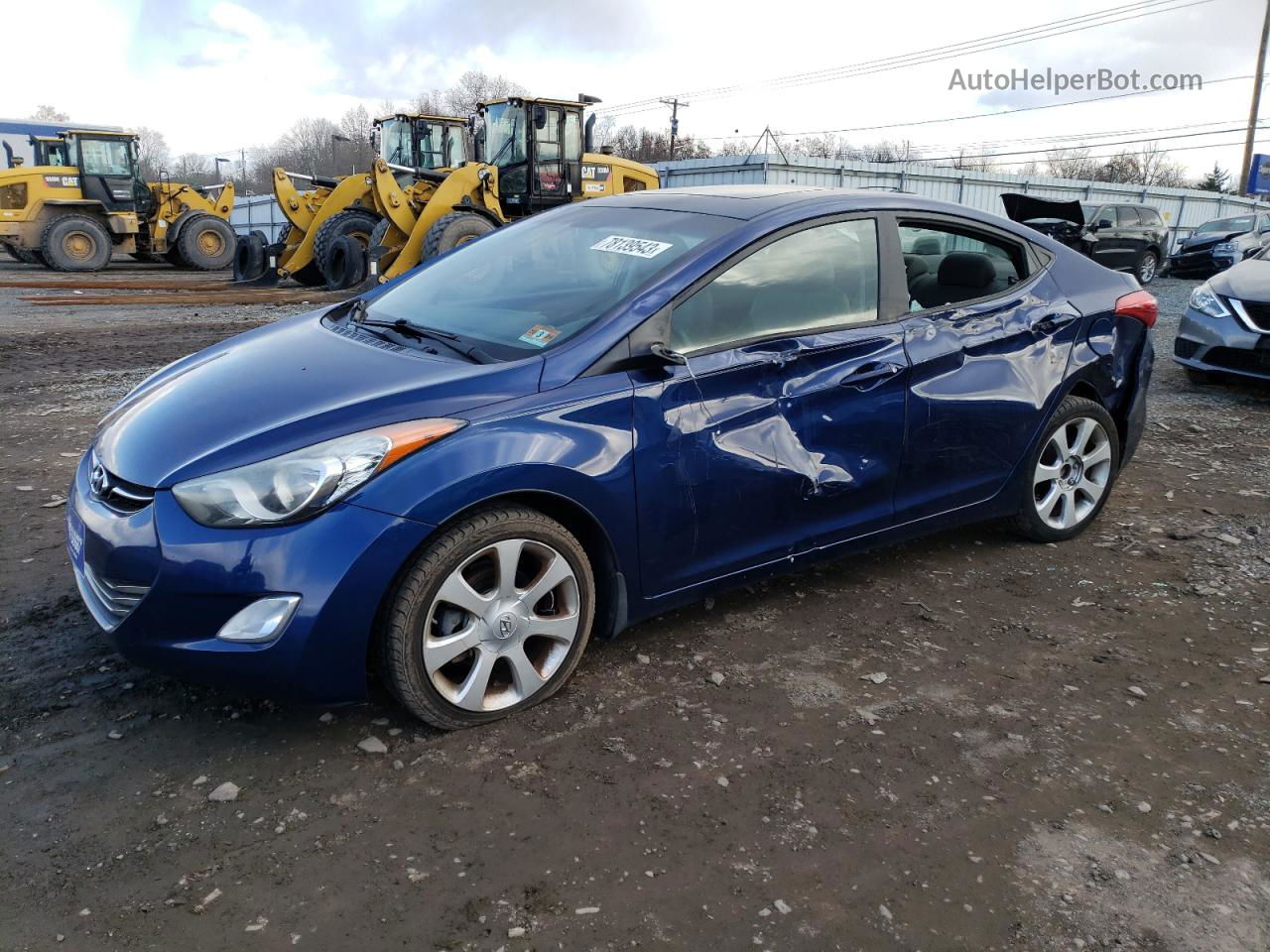 2013 Hyundai Elantra Gls Синий vin: KMHDH4AEXDU782541