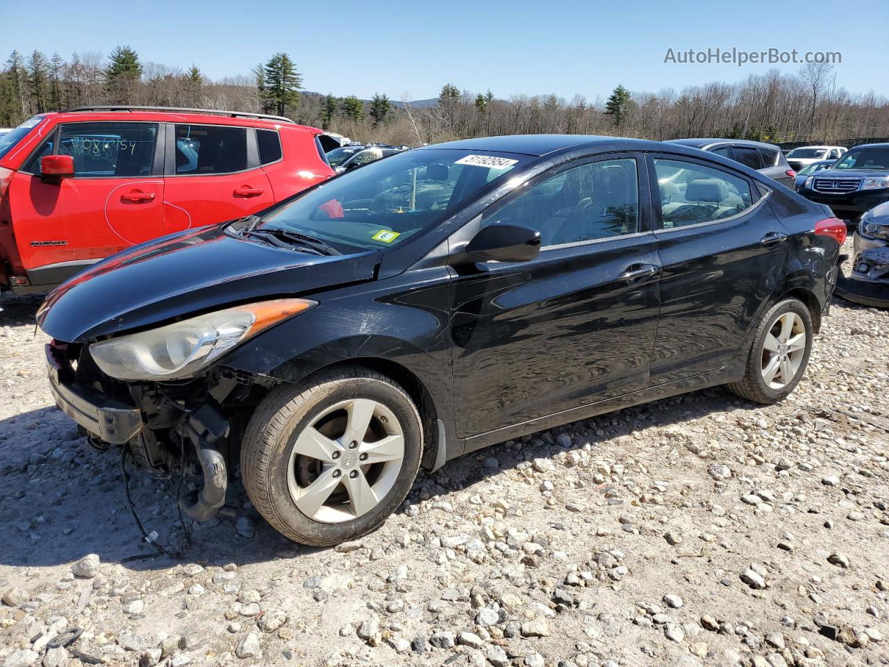 2013 Hyundai Elantra Gls Черный vin: KMHDH4AEXDU861305