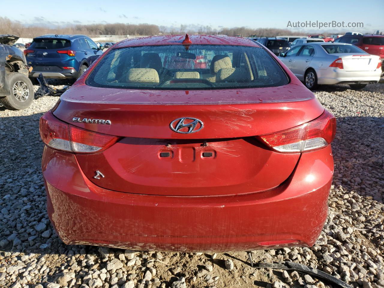 2013 Hyundai Elantra Gls Red vin: KMHDH4AEXDU864771