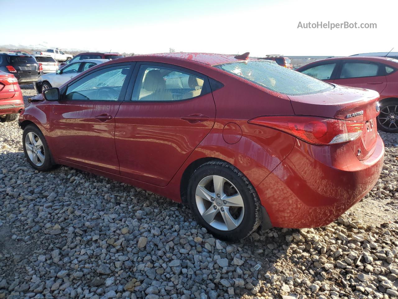 2013 Hyundai Elantra Gls Red vin: KMHDH4AEXDU864771