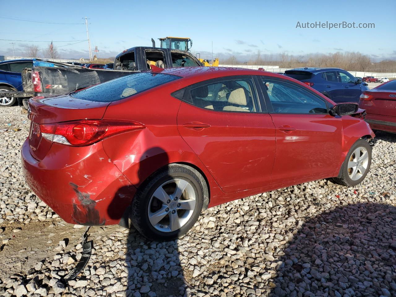 2013 Hyundai Elantra Gls Red vin: KMHDH4AEXDU864771