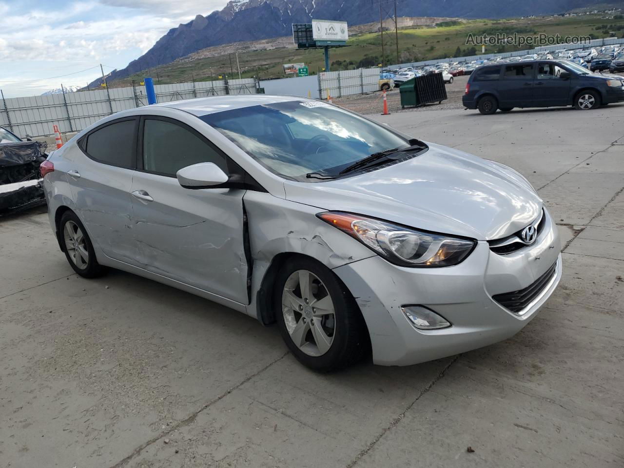 2013 Hyundai Elantra Gls Silver vin: KMHDH4AEXDU881764