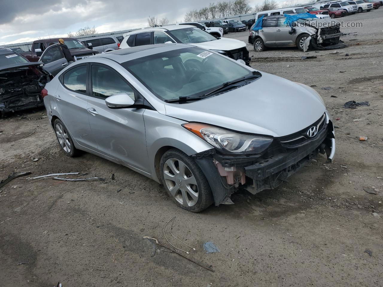 2013 Hyundai Elantra Gls Silver vin: KMHDH4AEXDU885622