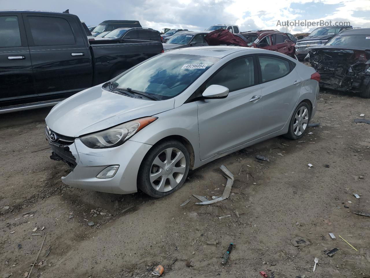 2013 Hyundai Elantra Gls Silver vin: KMHDH4AEXDU885622