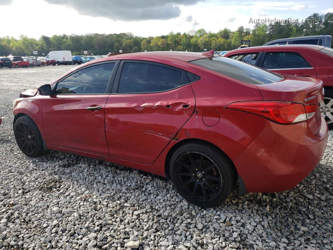 2013 Hyundai Elantra Gls Red vin: KMHDH4AEXDU947245