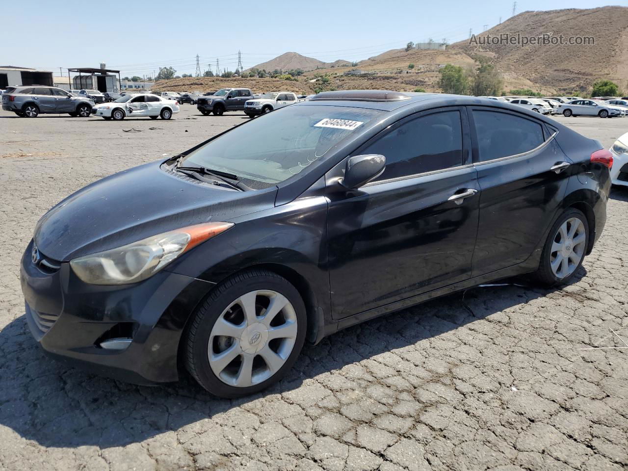 2013 Hyundai Elantra Gls Black vin: KMHDH4AEXDU962697