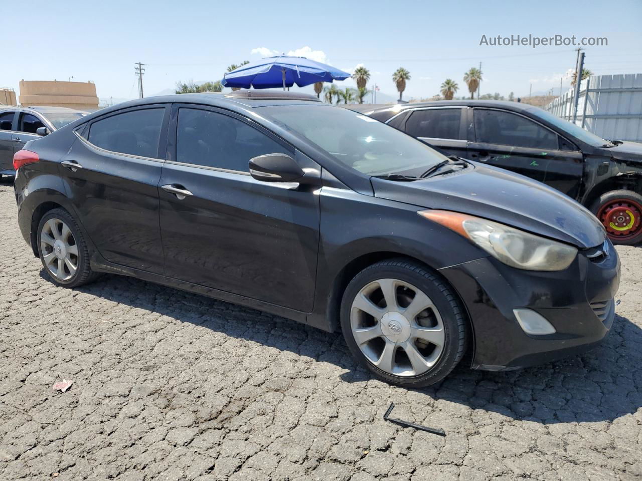 2013 Hyundai Elantra Gls Черный vin: KMHDH4AEXDU962697