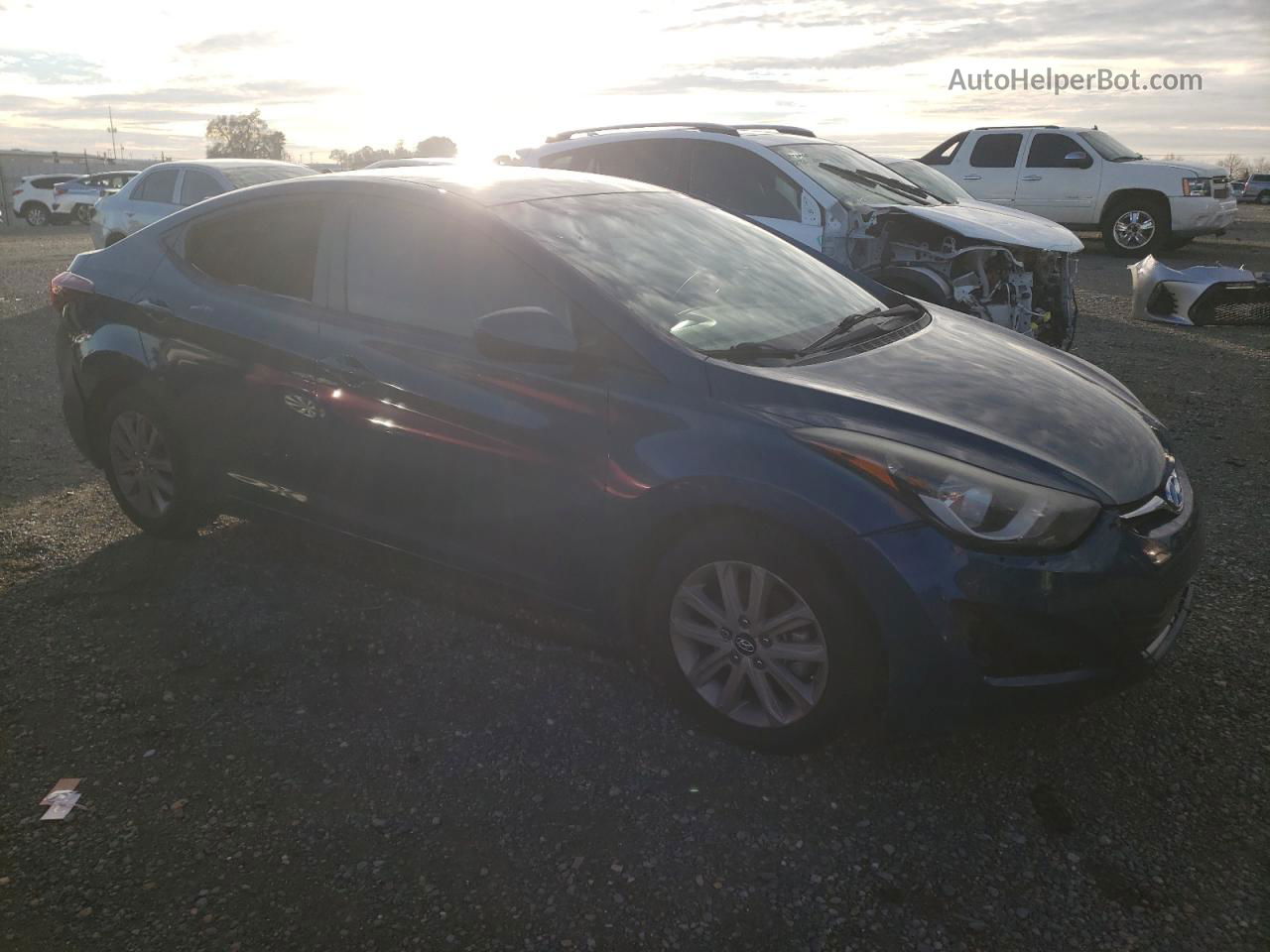 2014 Hyundai Elantra Se Синий vin: KMHDH4AEXEU051335