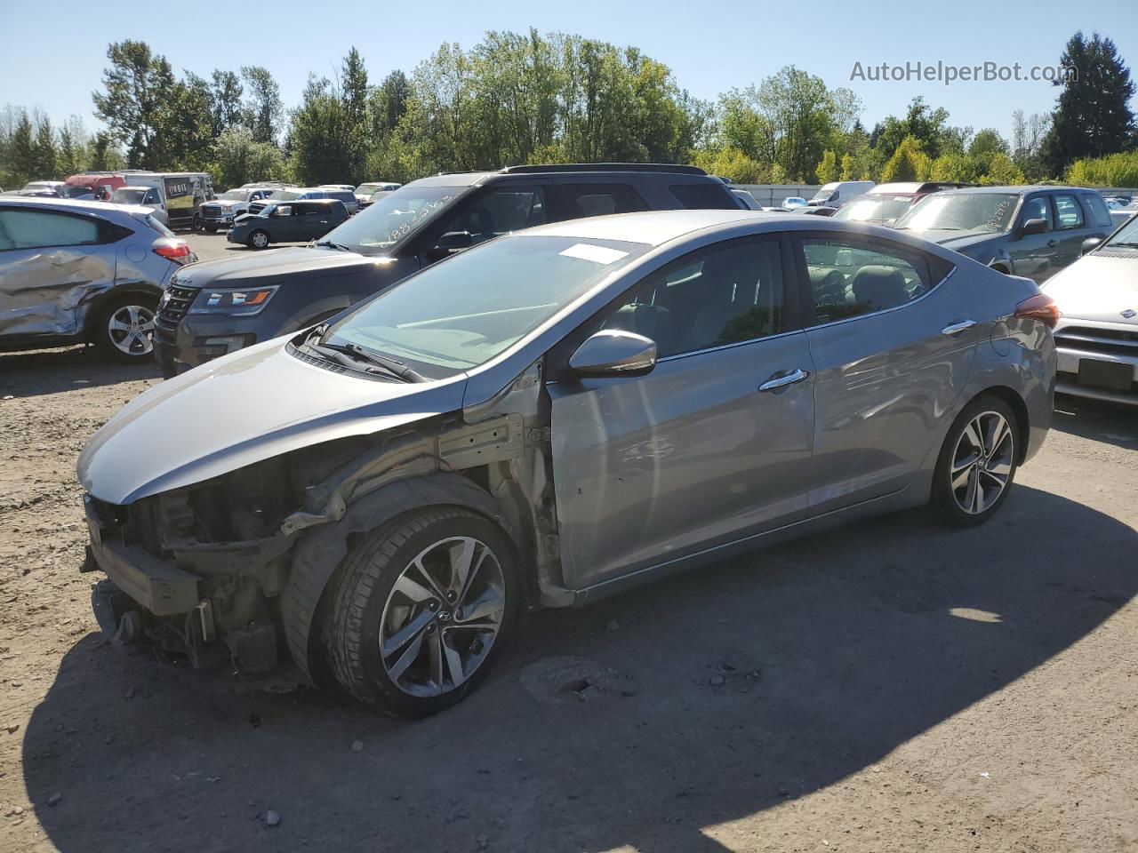 2014 Hyundai Elantra Se Gray vin: KMHDH4AEXEU061301