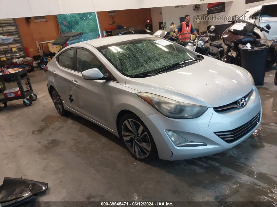 2014 Hyundai Elantra Limited Silver vin: KMHDH4AEXEU098882