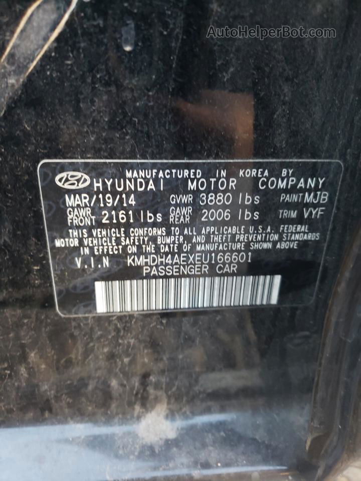2014 Hyundai Elantra Se Black vin: KMHDH4AEXEU166601