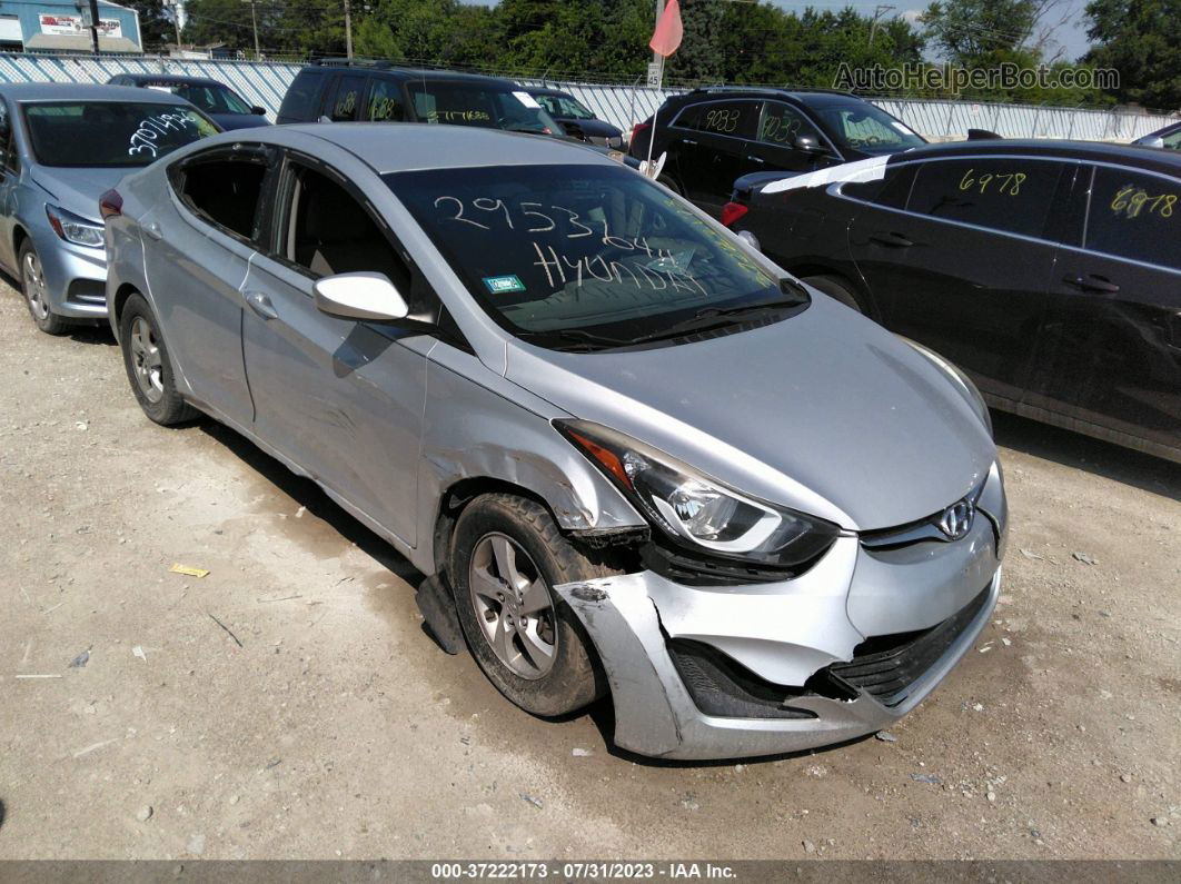 2014 Hyundai Elantra Se Silver vin: KMHDH4AEXEU185018