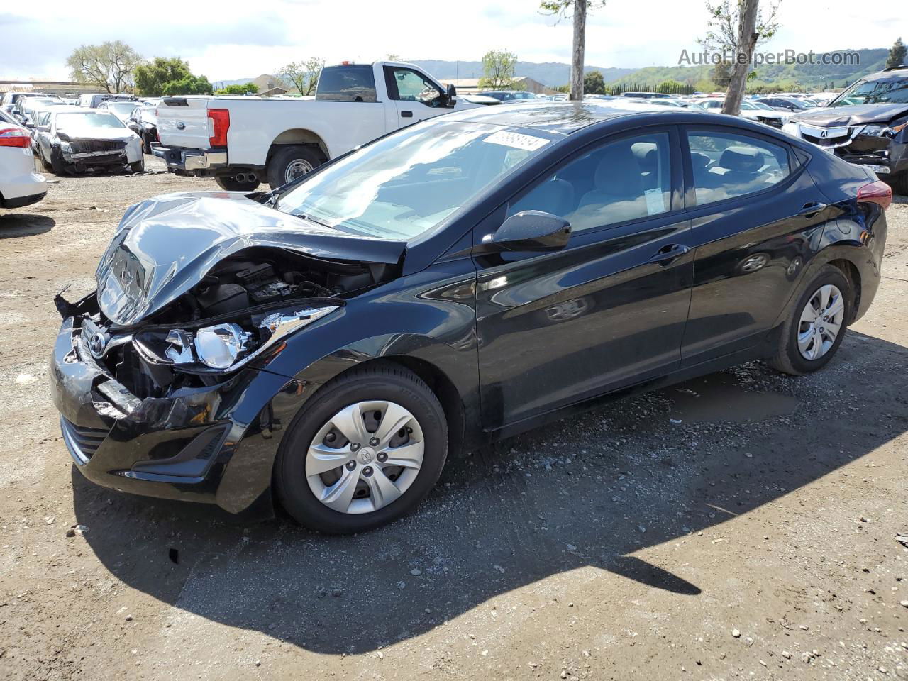 2016 Hyundai Elantra Se Черный vin: KMHDH4AEXGU530177