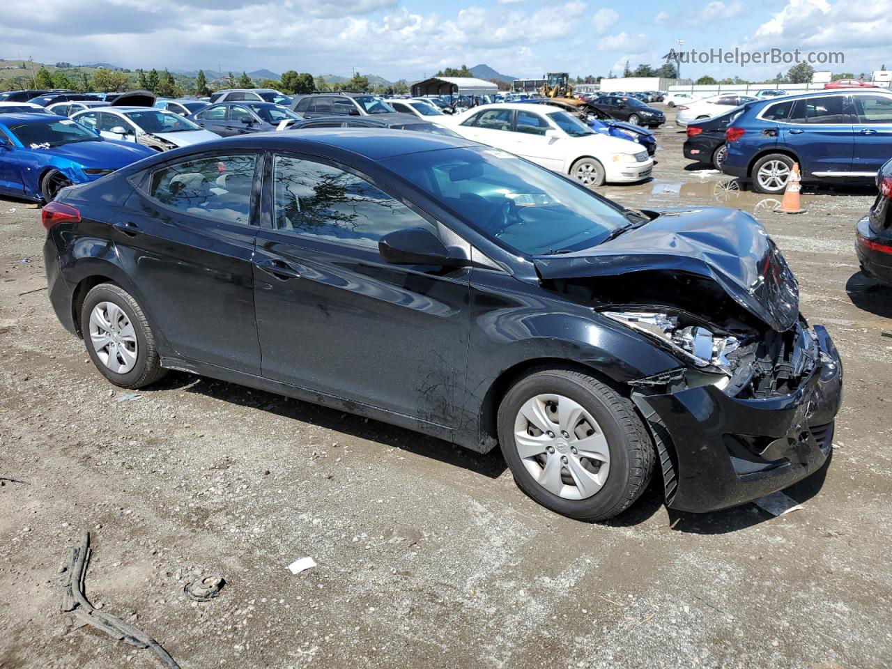 2016 Hyundai Elantra Se Черный vin: KMHDH4AEXGU530177