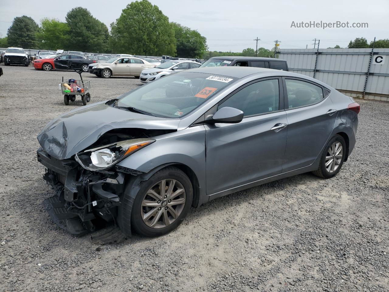 2016 Hyundai Elantra Se Серый vin: KMHDH4AEXGU588158