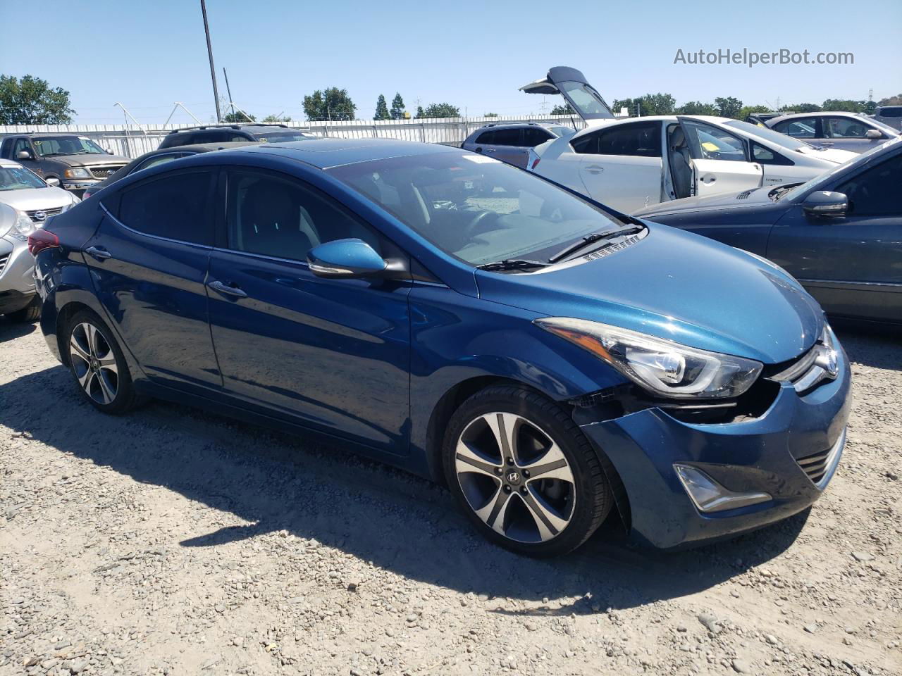 2014 Hyundai Elantra Se Blue vin: KMHDH4AH1EU148451