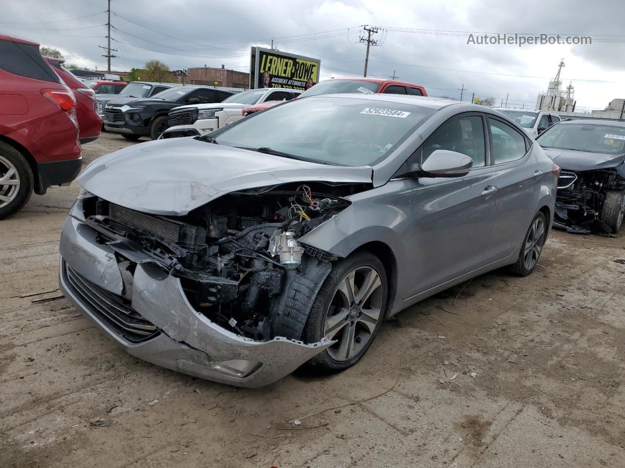 2014 Hyundai Elantra Se Gray vin: KMHDH4AH4EU047923