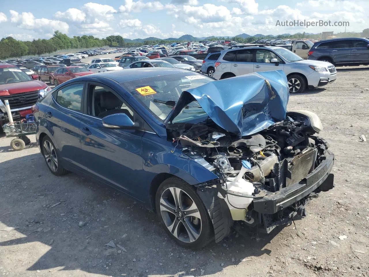 2014 Hyundai Elantra Se Синий vin: KMHDH4AH6EU119429