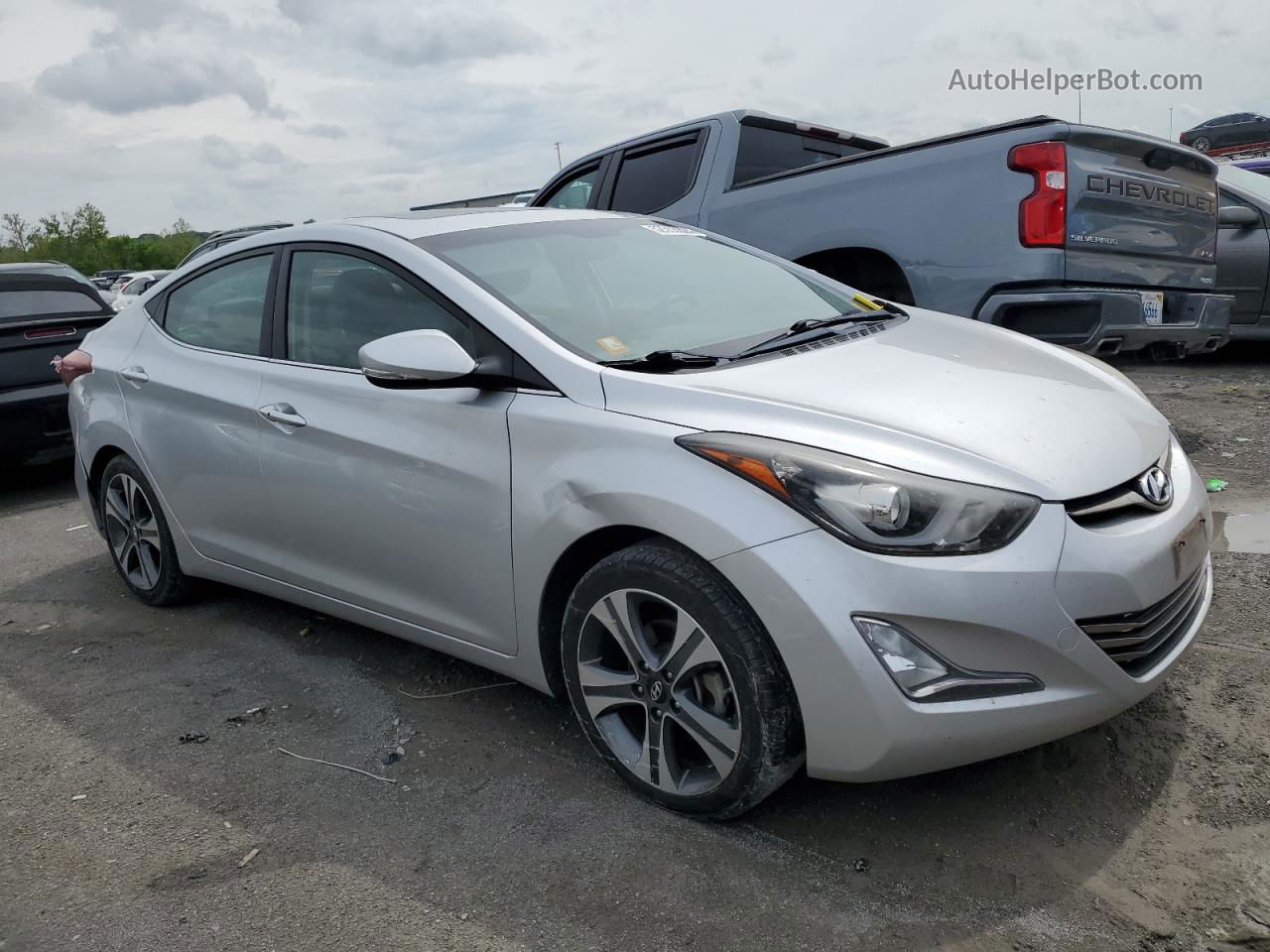 2014 Hyundai Elantra Se Silver vin: KMHDH4AH8EU110442